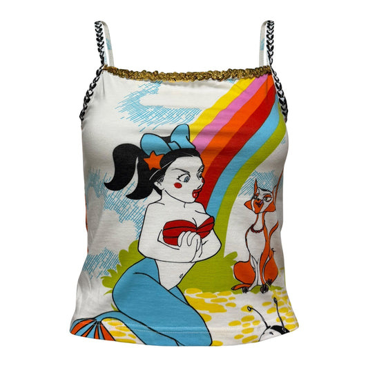 CHRISTIAN DIOR Spring Summer 2002 Rainbow Cartoon Print “DIOR” Camisole