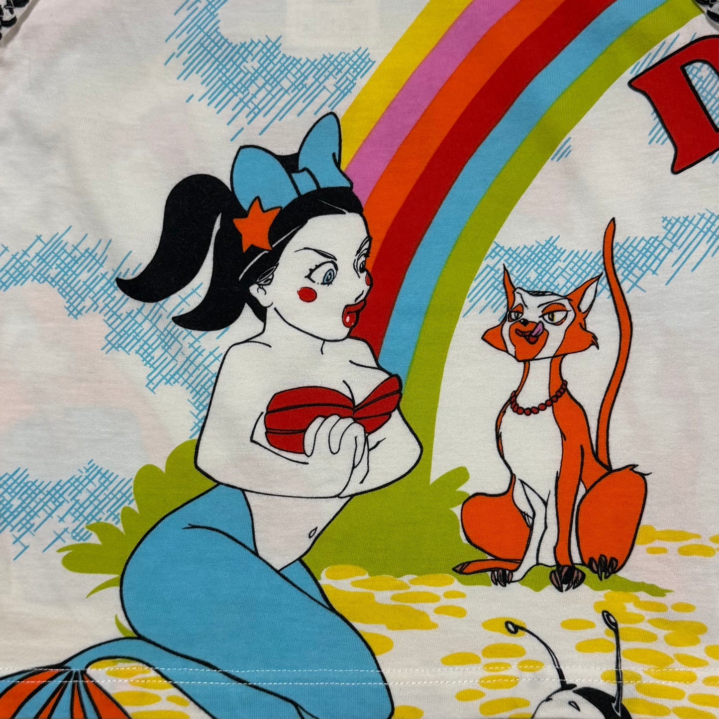CHRISTIAN DIOR Spring Summer 2002 Rainbow Cartoon Print “DIOR” Camisole