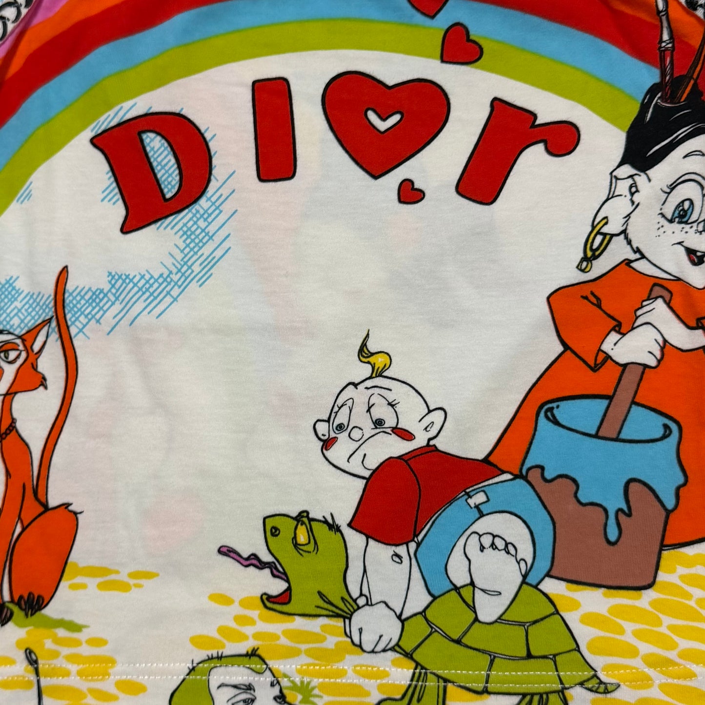 CHRISTIAN DIOR Spring Summer 2002 Rainbow Cartoon Print “DIOR” Camisole
