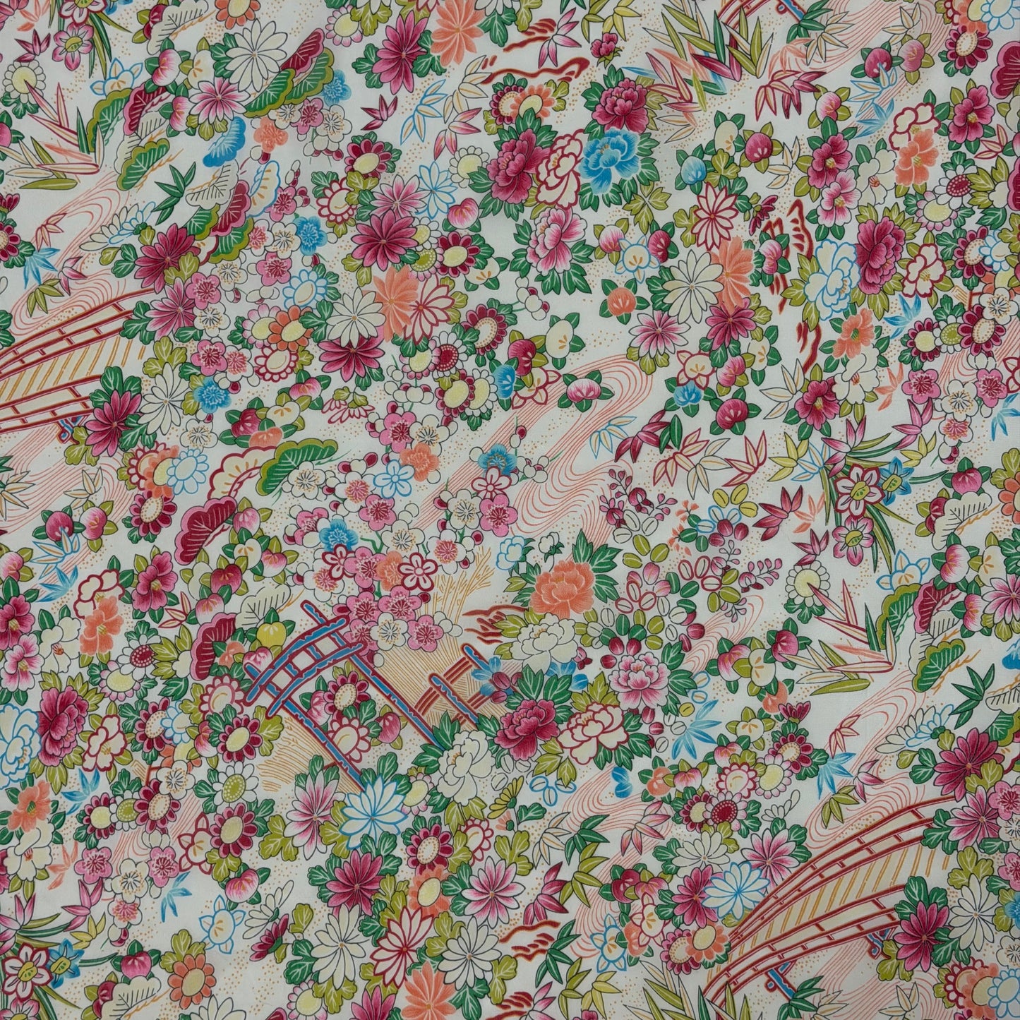 CHRISTIAN DIOR Spring Summer 2002 Japanese Floral Print Silk Chiffon Scarf