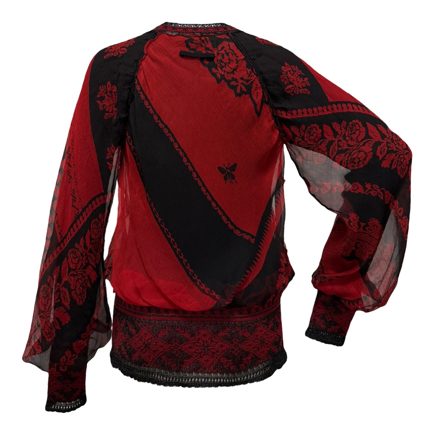 JEAN PAUL GAULTIER Vintage Silk Chiffon Knit Button-Up Cardigan