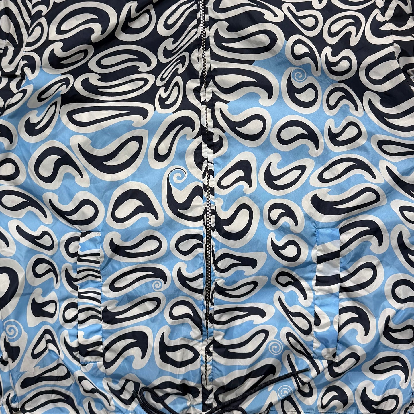 MIU MIU 2015 Cruise Collection Nylon Abstract Swirl Print Hooded Zip-Up Jacket
