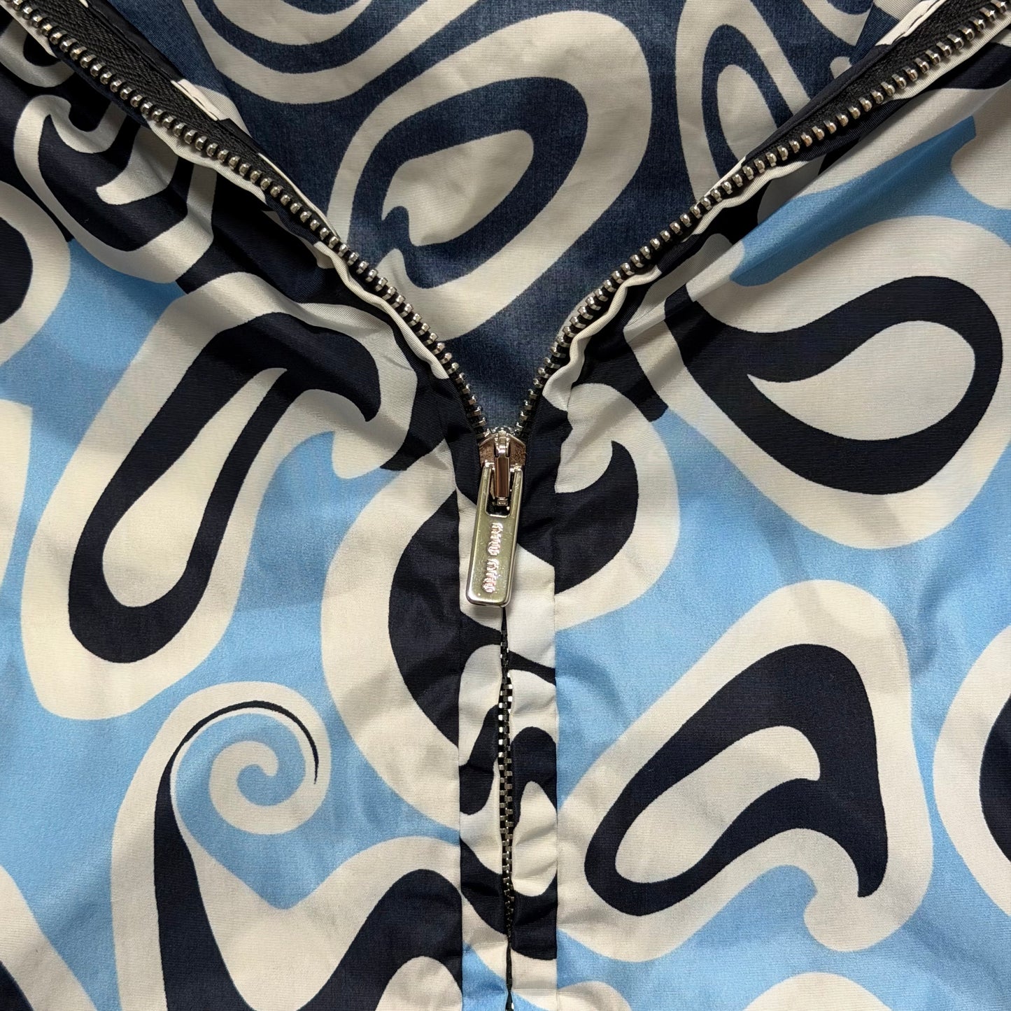 MIU MIU 2015 Cruise Collection Nylon Abstract Swirl Print Hooded Zip-Up Jacket