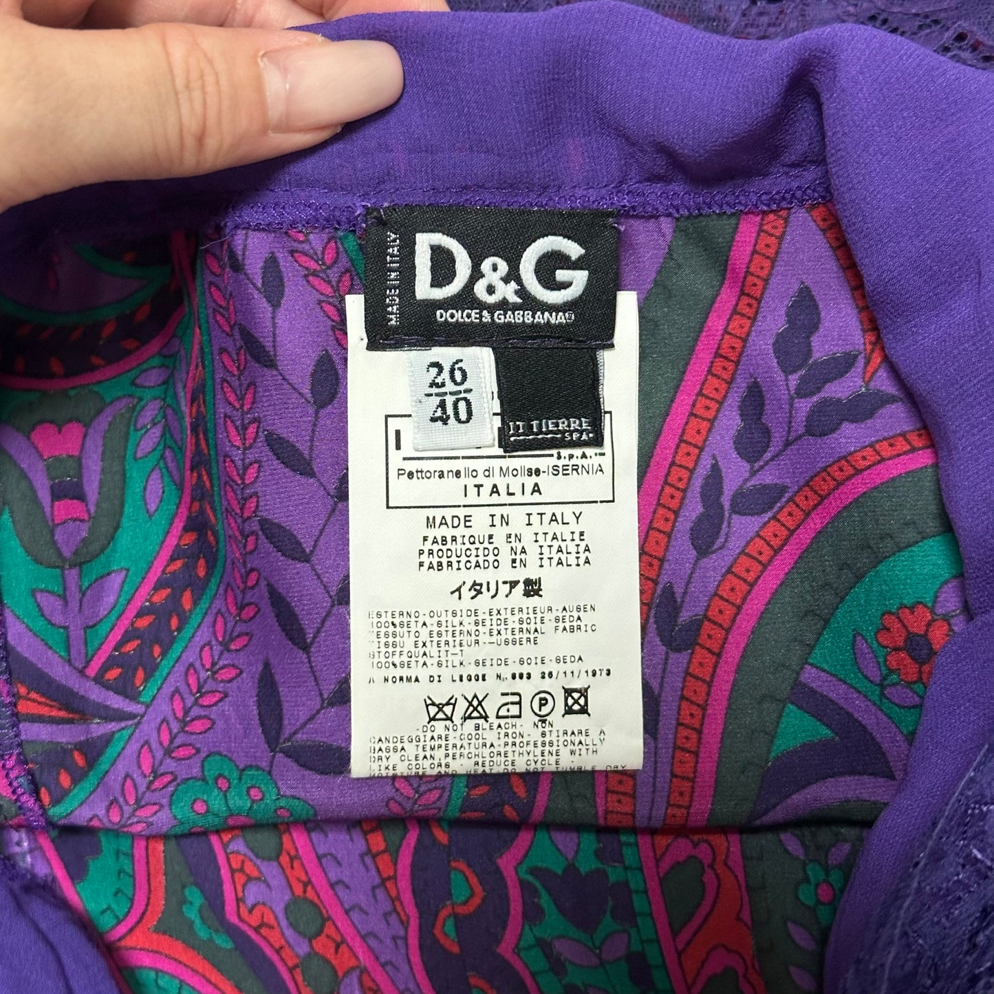 D&G Fall Winter 2004 Paisley Print Lace Trim Top