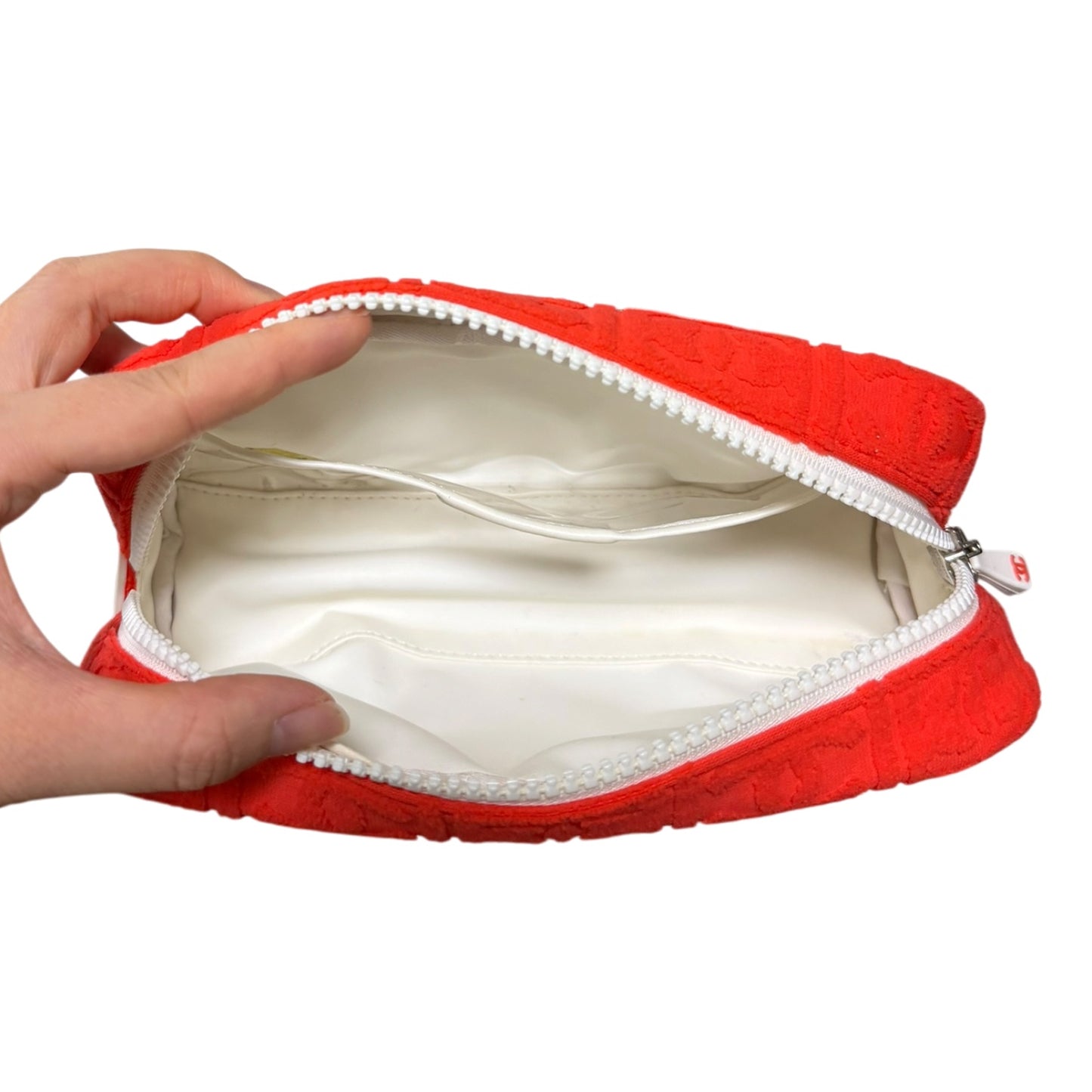 CHANEL Sport Spring Summer 2002 CC Embossed Jacquard Terry Cloth Pouch