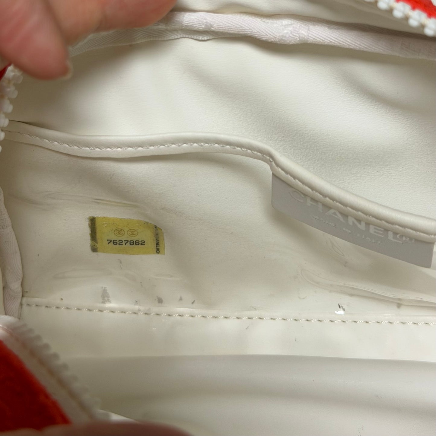CHANEL Sport Spring Summer 2002 CC Embossed Jacquard Terry Cloth Pouch