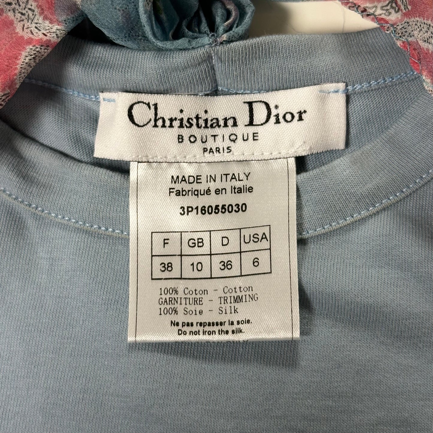CHRISTIAN DIOR Spring Summer 2003 Tank Top with Floral Print Scarf