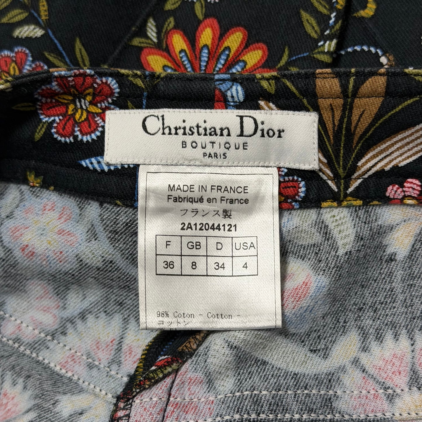 CHRISTIAN DIOR Fall 2002 Floral Print Bootcut Trousers