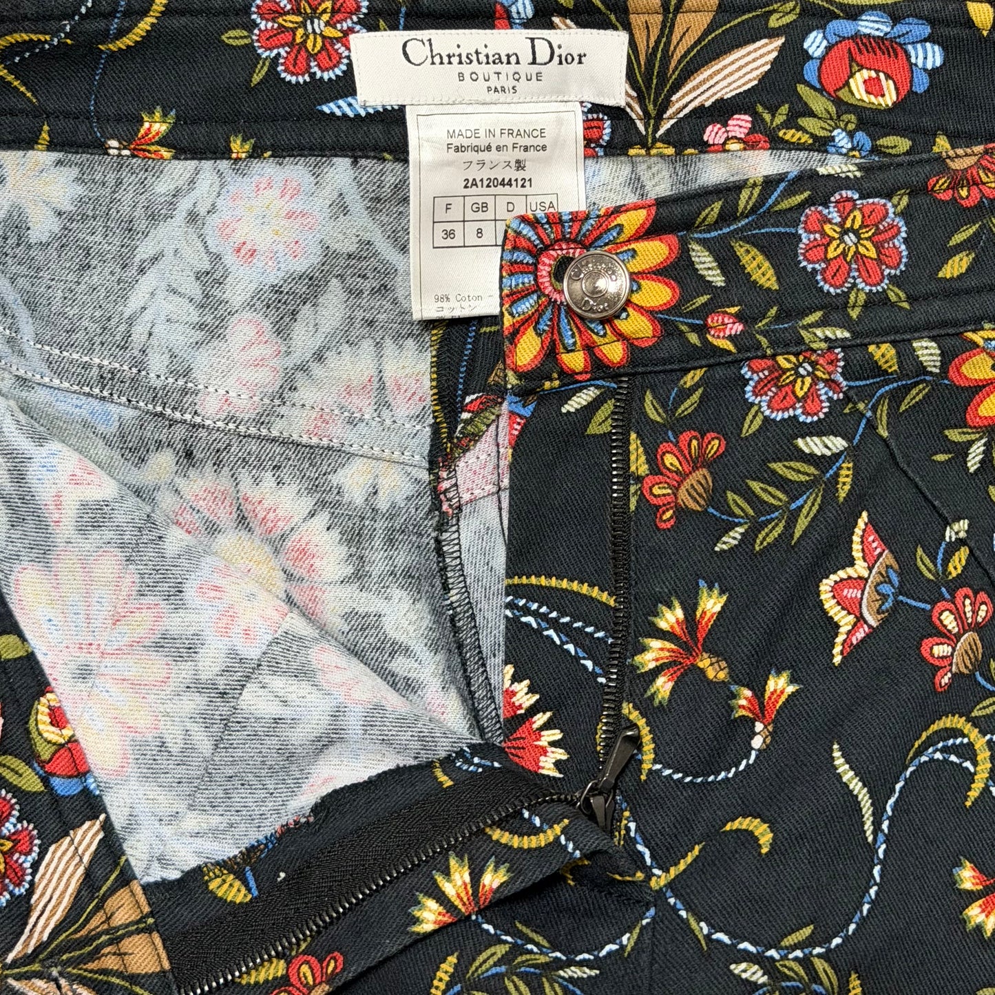 CHRISTIAN DIOR Fall 2002 Floral Print Bootcut Trousers