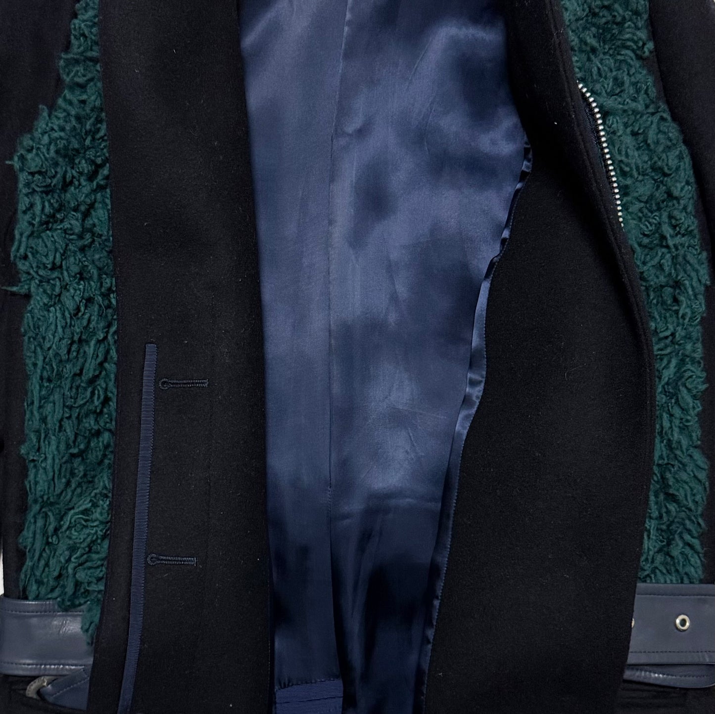 SACAI Fall Winter 2013 Shearling Vest Layered Knee-Length Coat