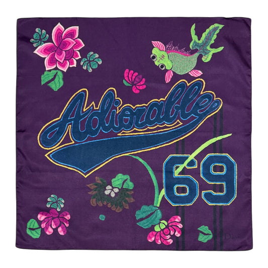 CHRISTIAN DIOR Fall 2003 Adiorable 69 Floral Embroidery-Effect Silk Scarf