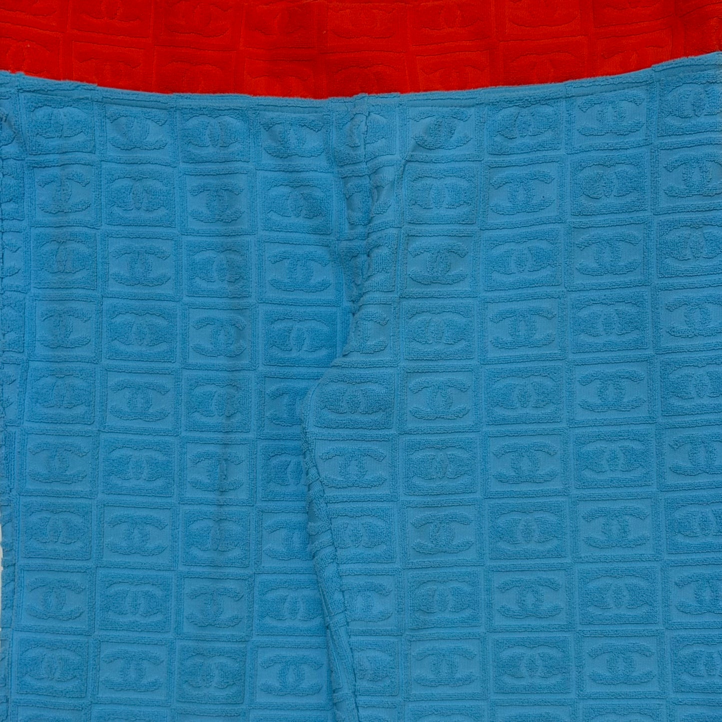 CHANEL Sport Spring Summer 2002 CC Embossed Jacquard Terry Cloth Pants