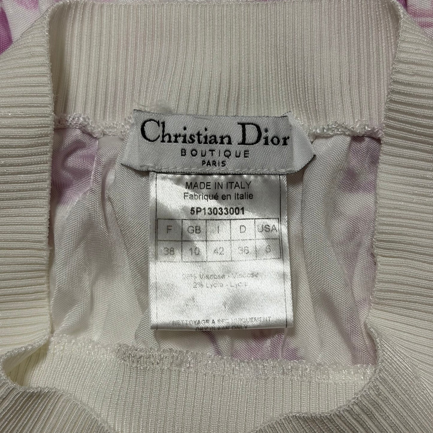CHRISTIAN DIOR Spring 2005 Floral Trotter Peplum Tube Top