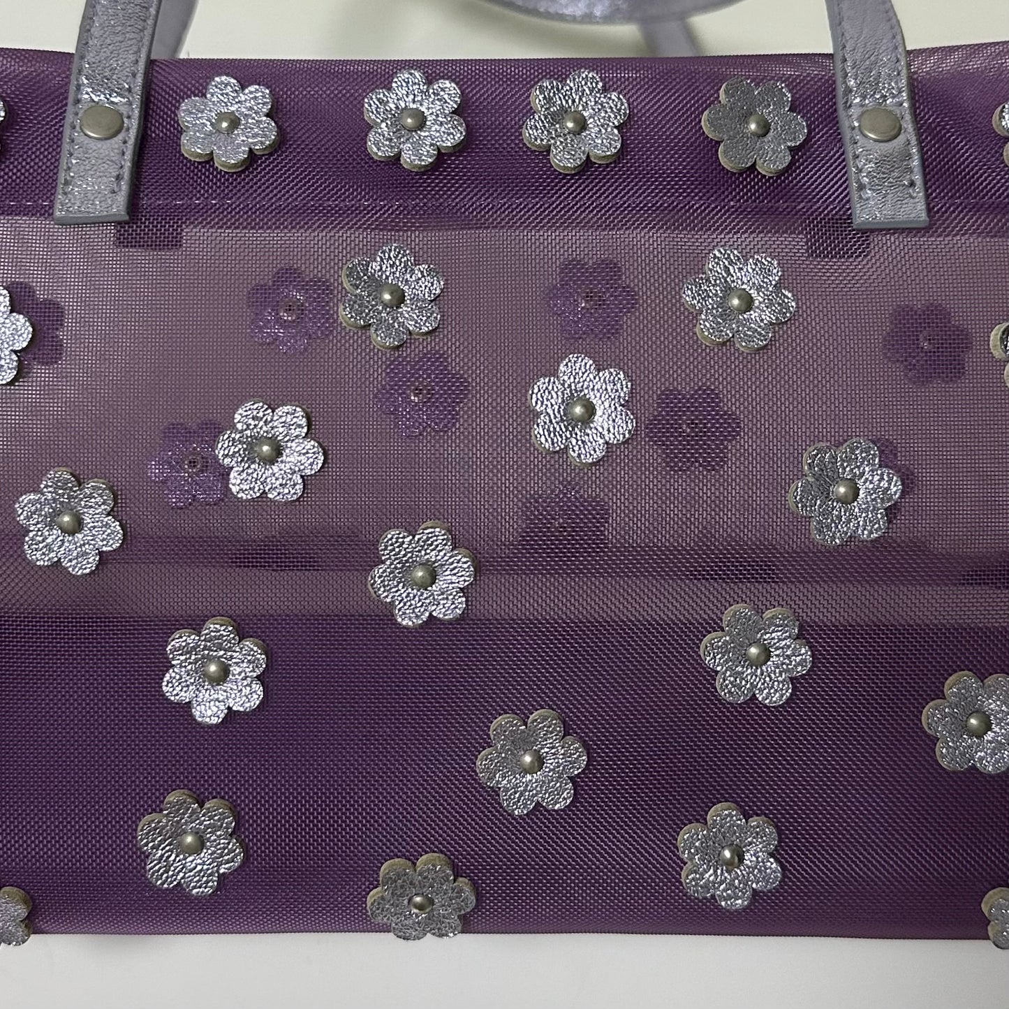 MIU MIU 1999 Floral Mesh Tote Bag