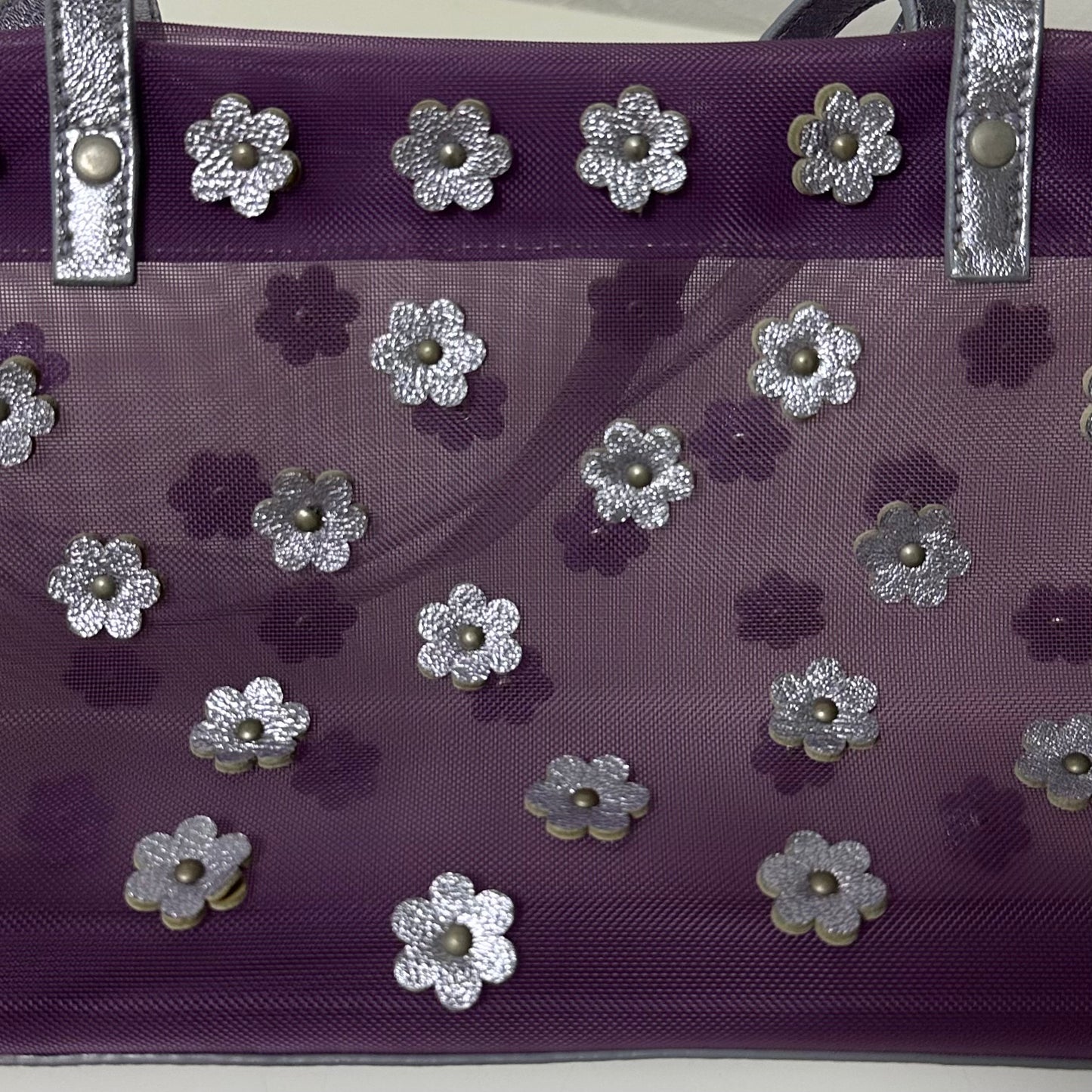 MIU MIU 1999 Floral Mesh Tote Bag