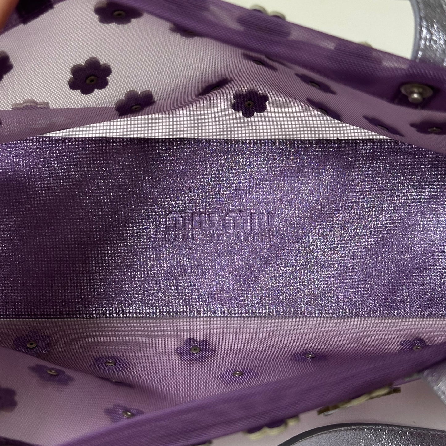 MIU MIU 1999 Floral Mesh Tote Bag