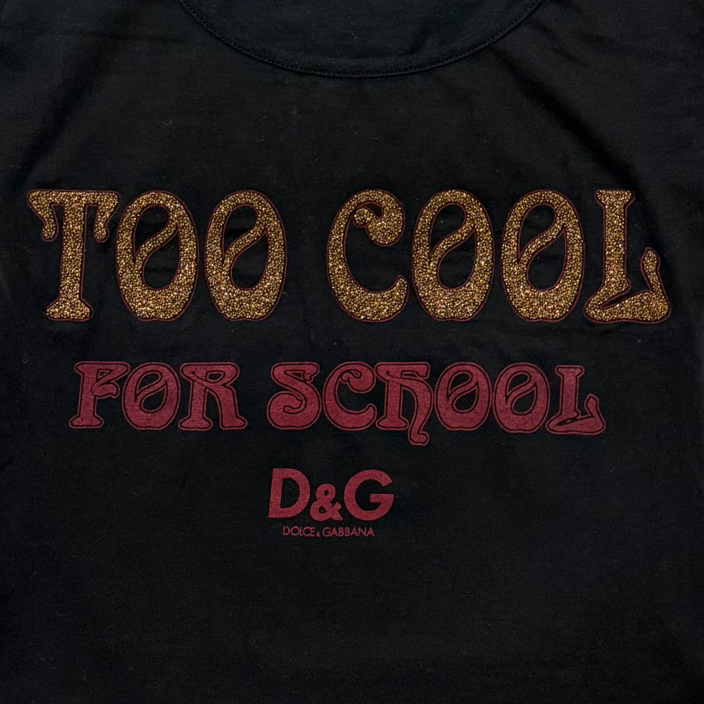 D&G "TOO COOL FOR SCHOOL" Back-Open Logo T-Shirt
