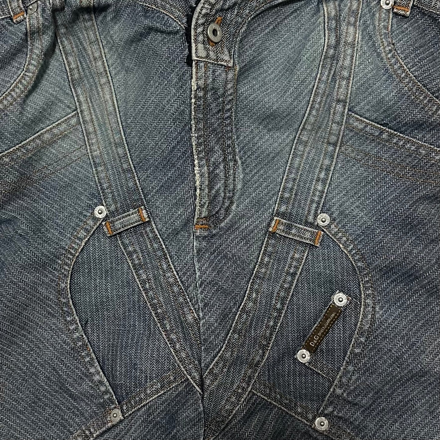 D&G Spring Summer 2004 Patchwork Denim Bustier