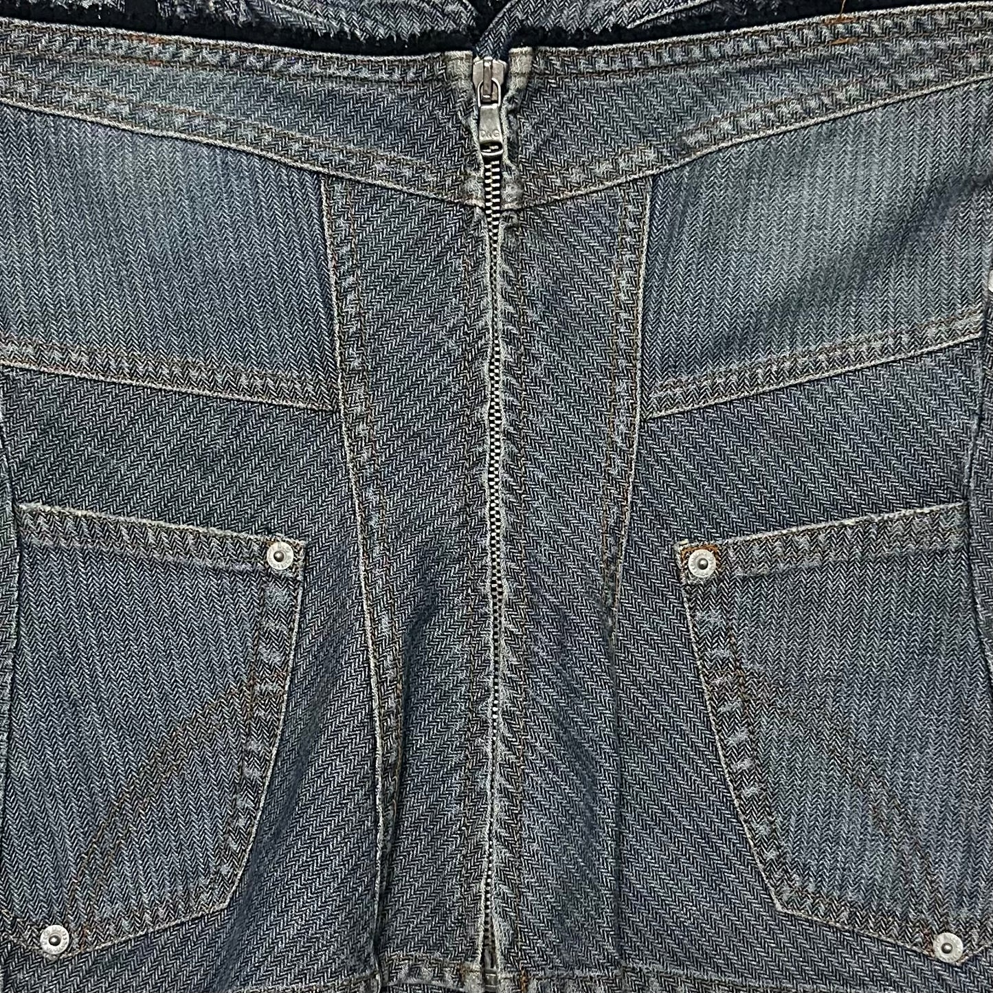 D&G Spring Summer 2004 Patchwork Denim Bustier