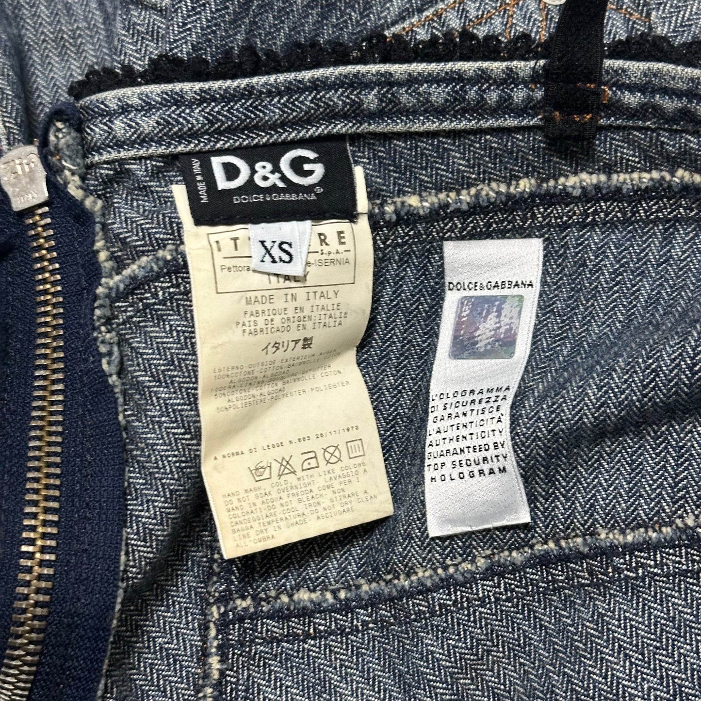 D&G Spring Summer 2004 Patchwork Denim Bustier