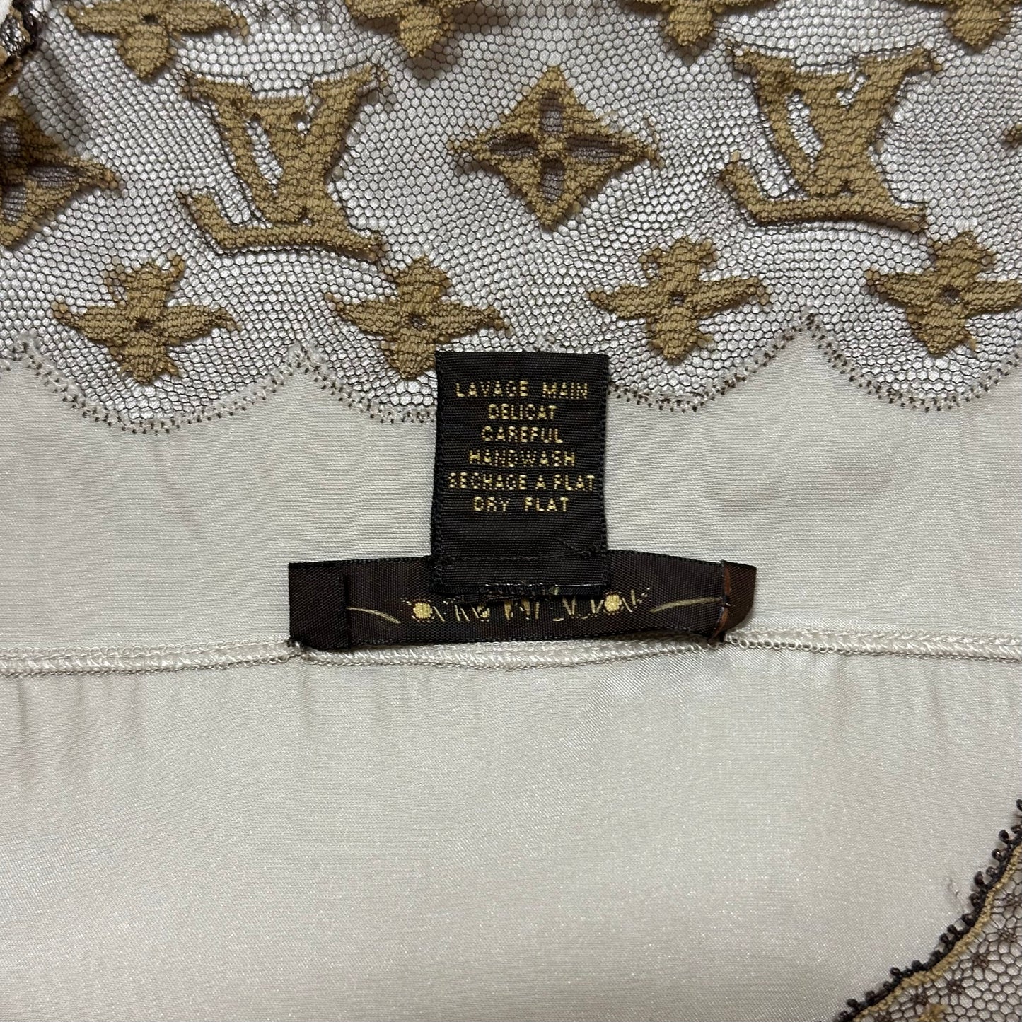 LOUIS VUITTON Silk Camisole with Monogram Lace Trim