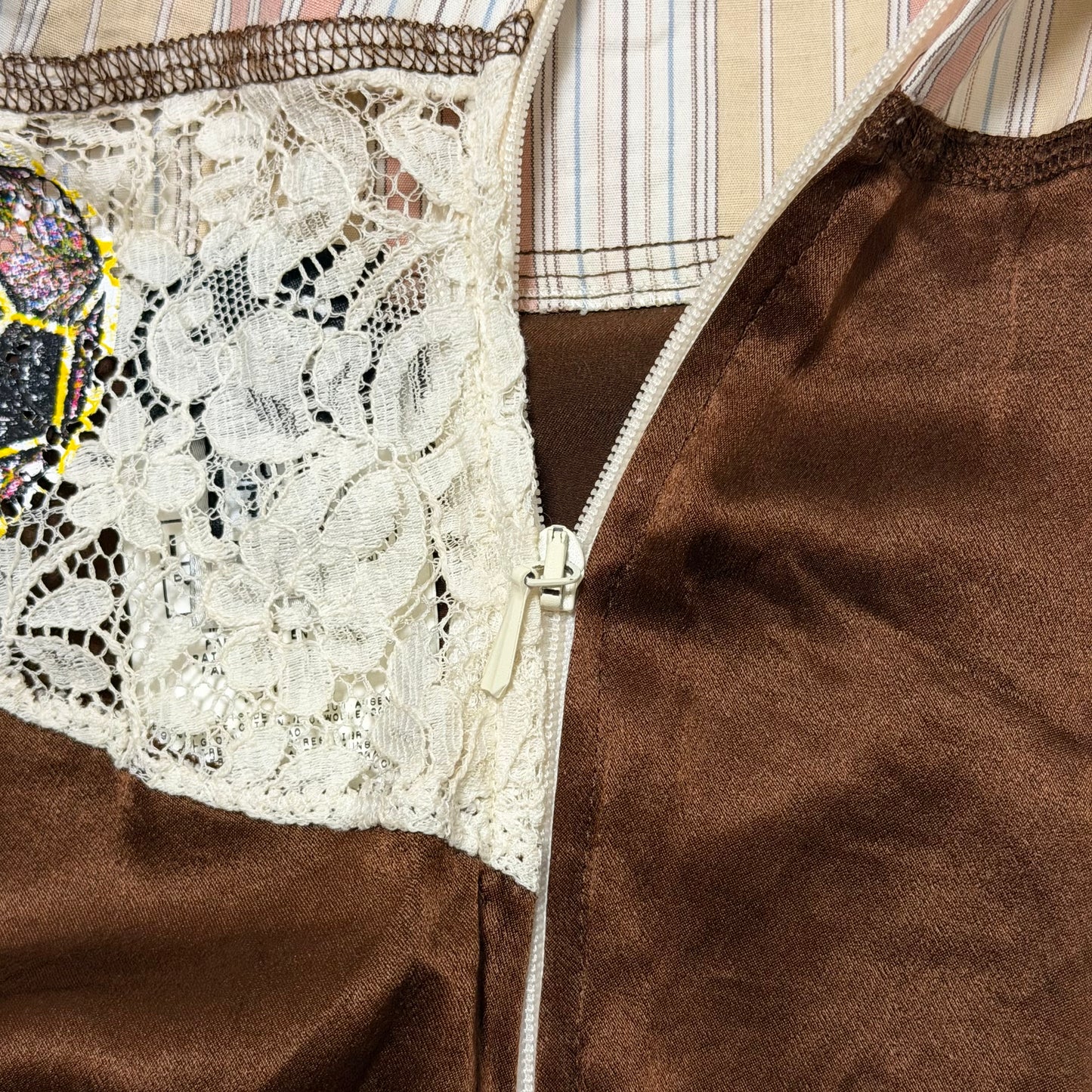 D&G Vintage “Splendor Horny MAGIC SATIN” Lace & Frill Trim Camisole