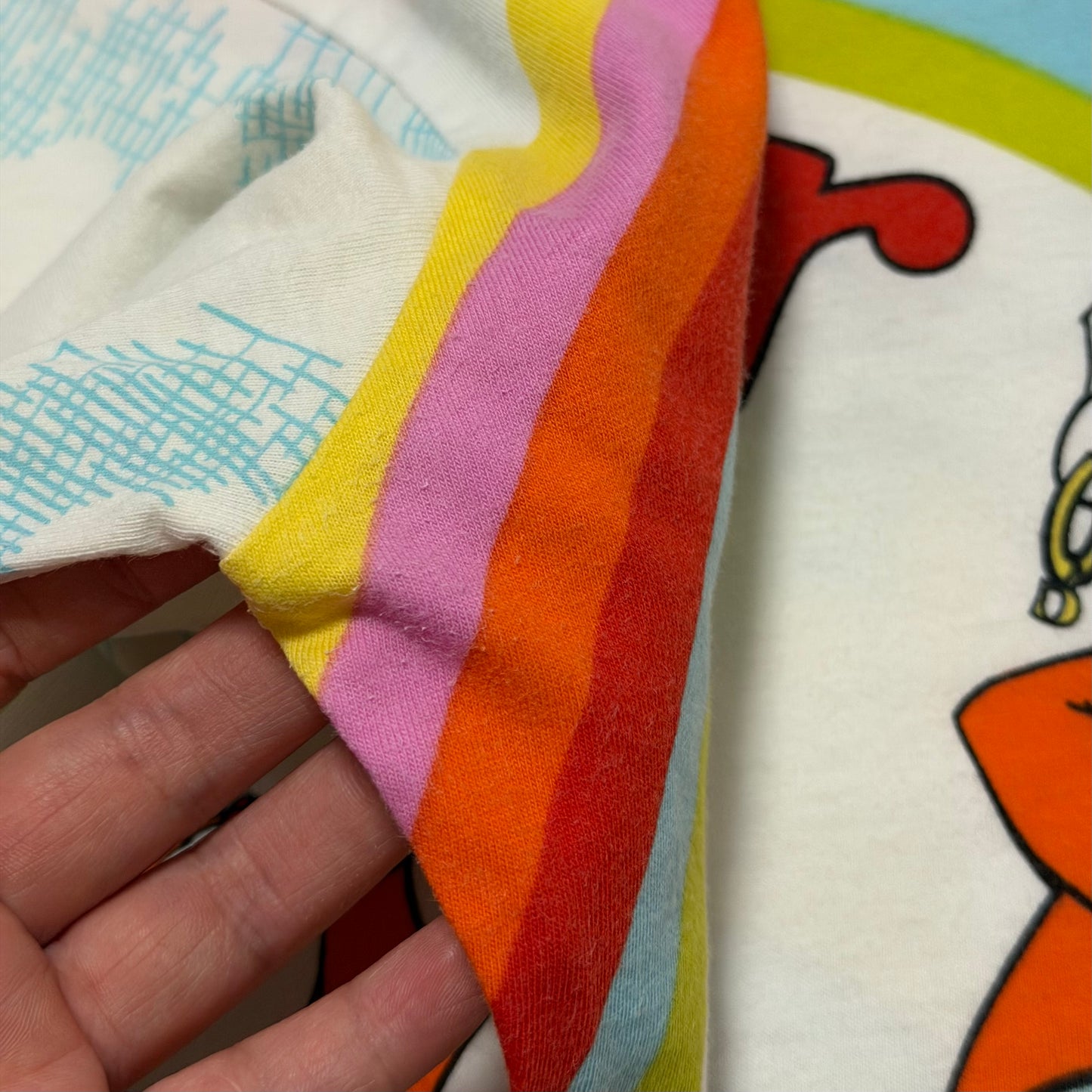 CHRISTIAN DIOR Spring 2002 Rainbow Cartoon Print T-Shirt