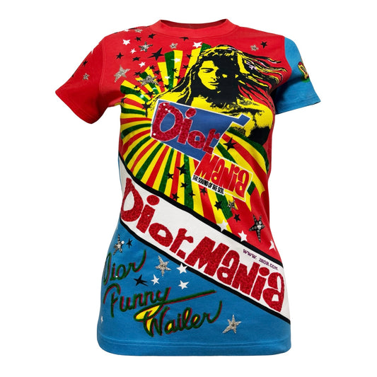 CHRISTIAN DIOR Spring 2004 Rasta Mania Bob Marley Sequin & Beaded T-Shirt