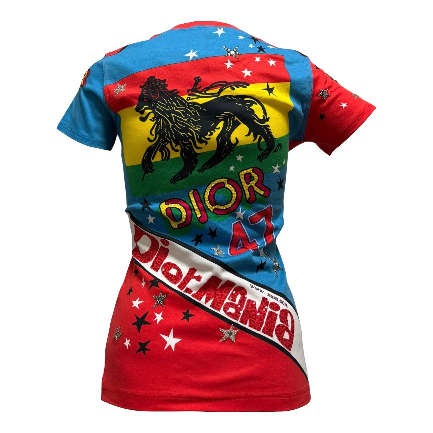 CHRISTIAN DIOR Spring 2004 Rasta Mania Bob Marley Sequin & Beaded T-Shirt