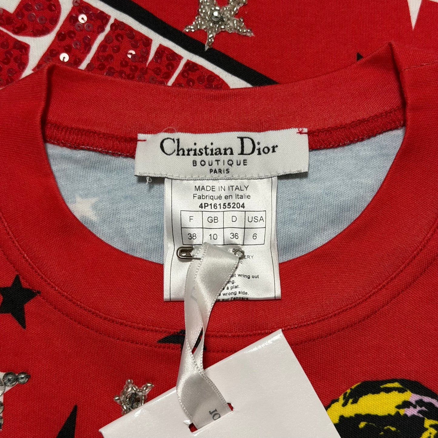 CHRISTIAN DIOR Spring 2004 Rasta Mania Bob Marley Sequin & Beaded T-Shirt
