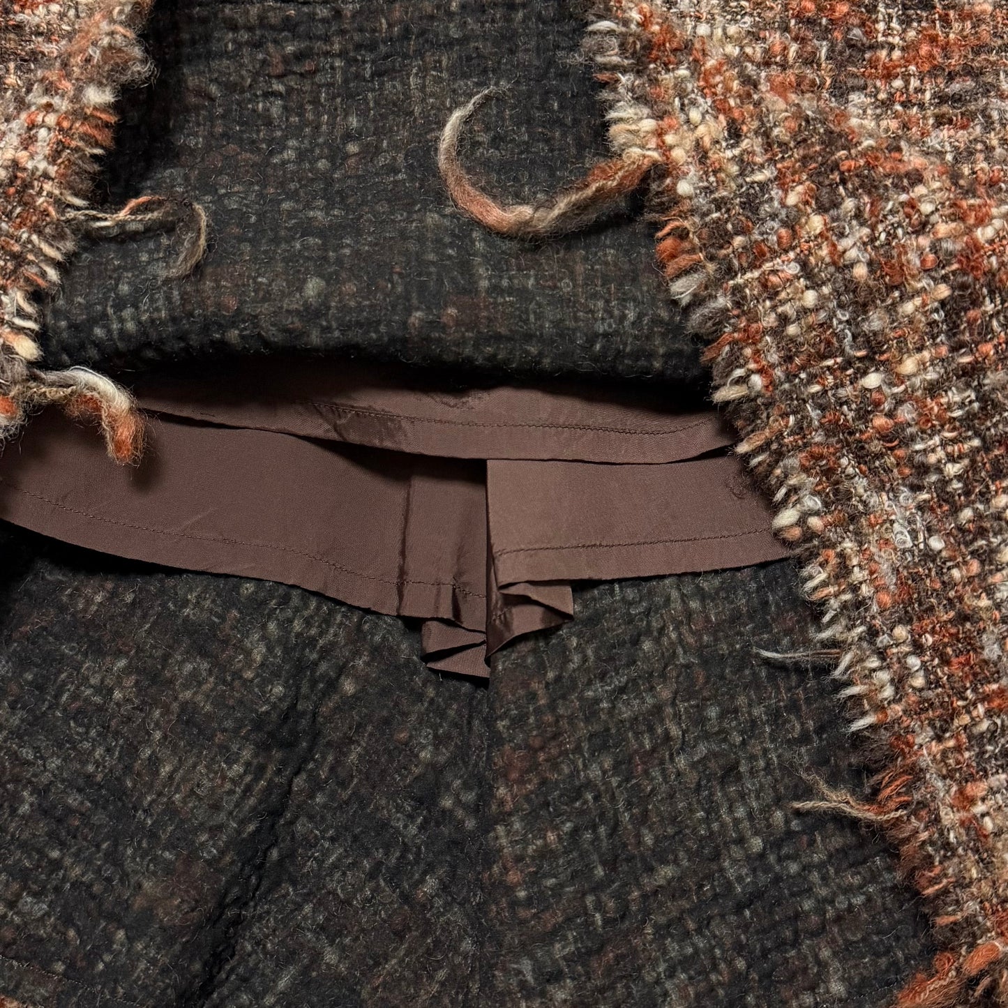 JUNYA WATANABE Tweed Maxi Skirt with Frayed Hem