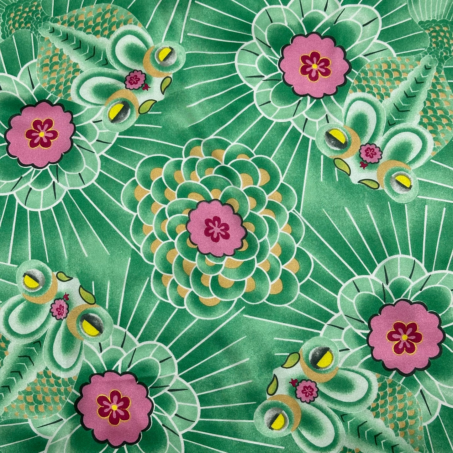 CHRISTIAN DIOR Fall Winter 2003 Koi Floral Print Silk Pareo