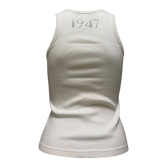 CHRISTIAN DIOR 2003 "J'ADORE DIOR" Rhinestone Logo Tank Top