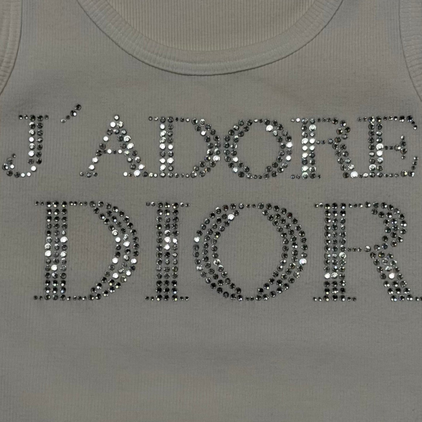 CHRISTIAN DIOR 2003 "J'ADORE DIOR" Rhinestone Logo Tank Top