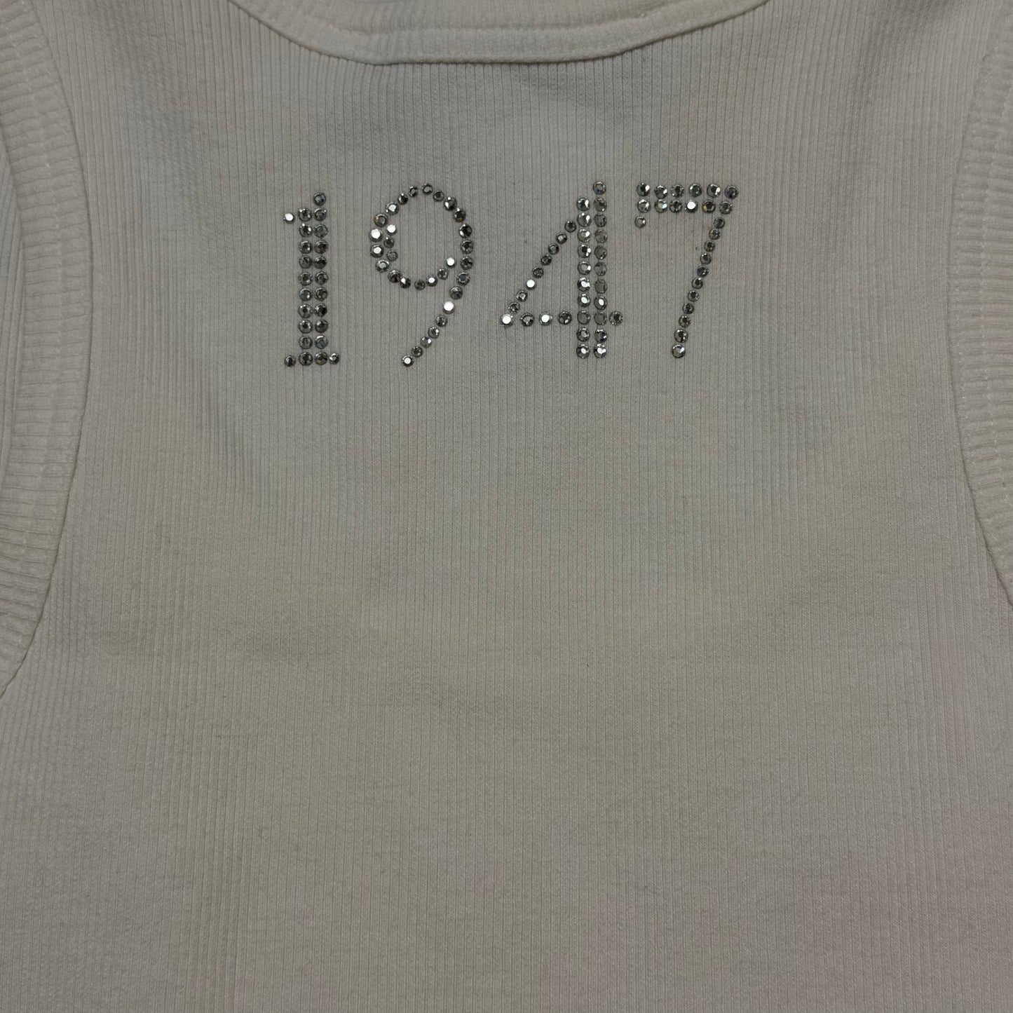 CHRISTIAN DIOR 2003 "J'ADORE DIOR" Rhinestone Logo Tank Top