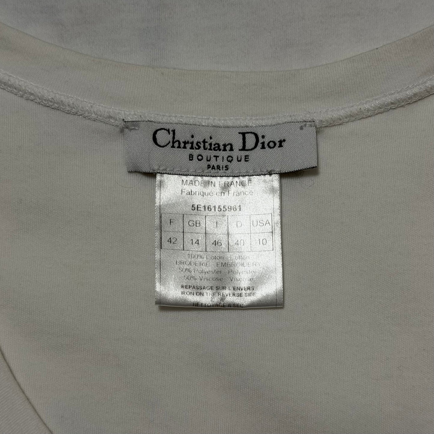 CHRISTIAN DIOR Spring 2005 Diorissimo Floral Embroidered Trotter No.1 Tank Top
