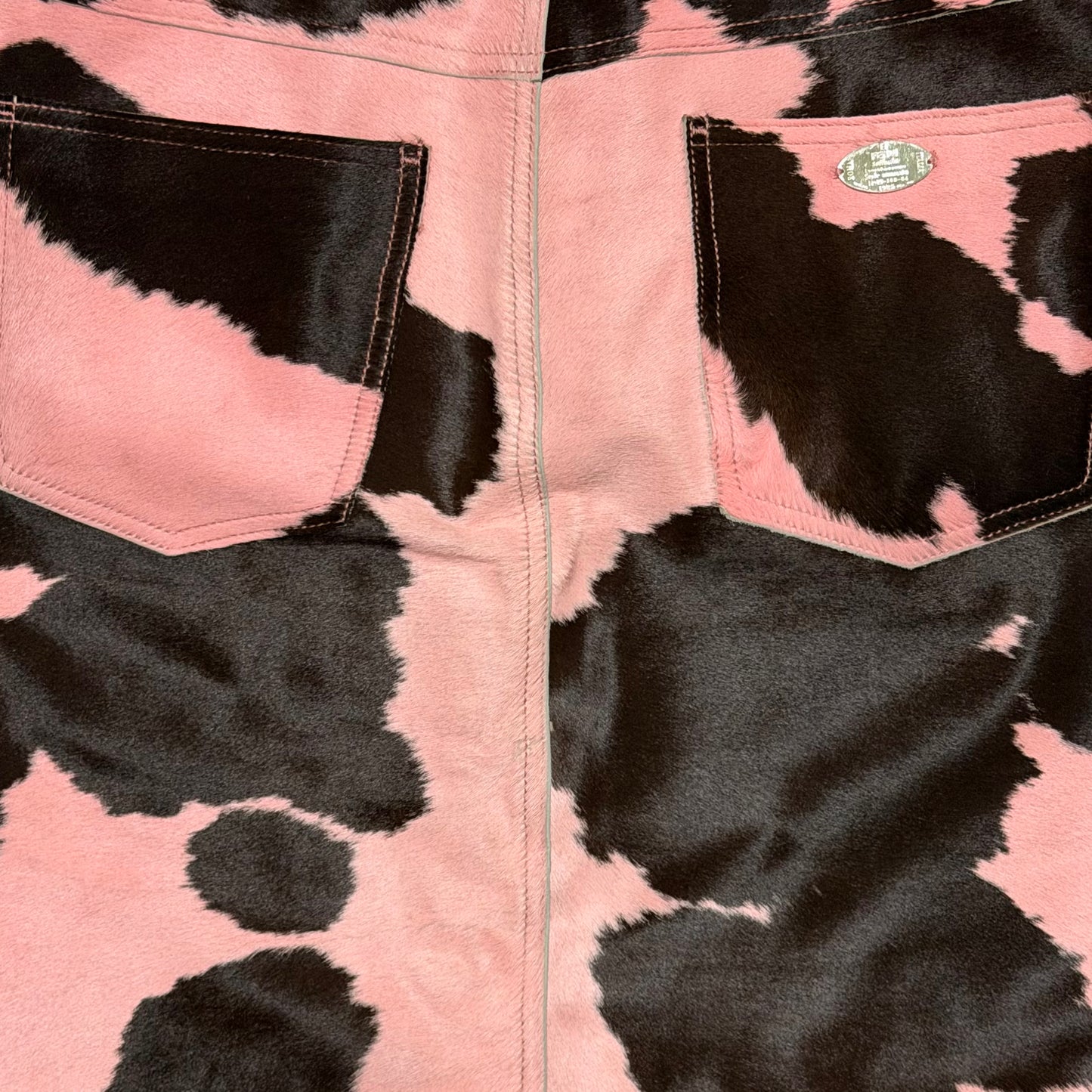 FENDI Fall Winter 1999 Haircalf Leather Midi Skirt