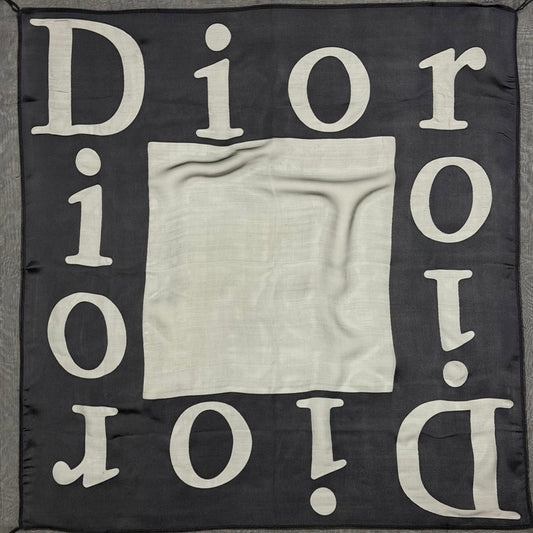 CHRISTIAN DIOR Vintage Sheer Dior Logo Scarf