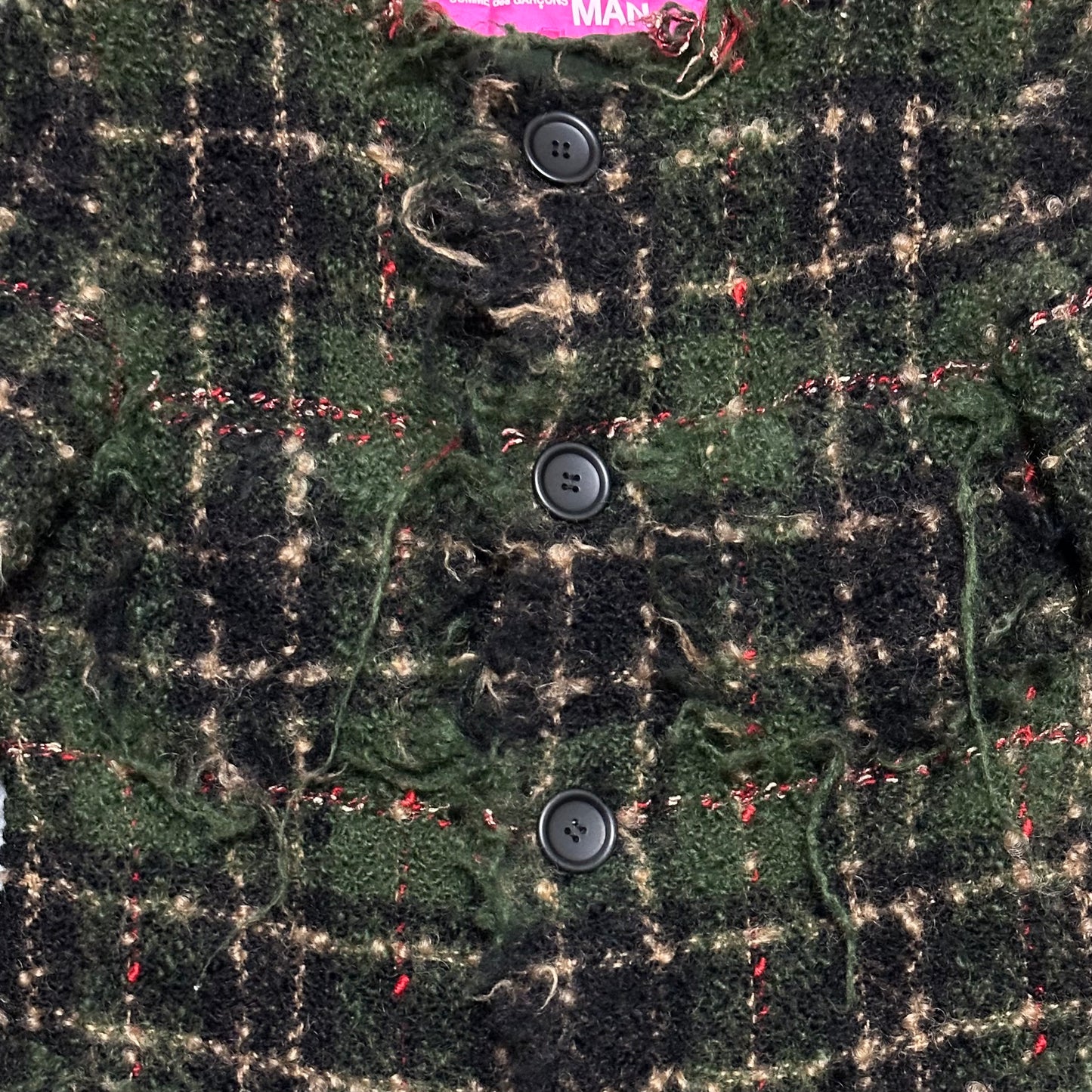 JUNYA WATANABE MAN Button Up Distressed Tweed Jacket