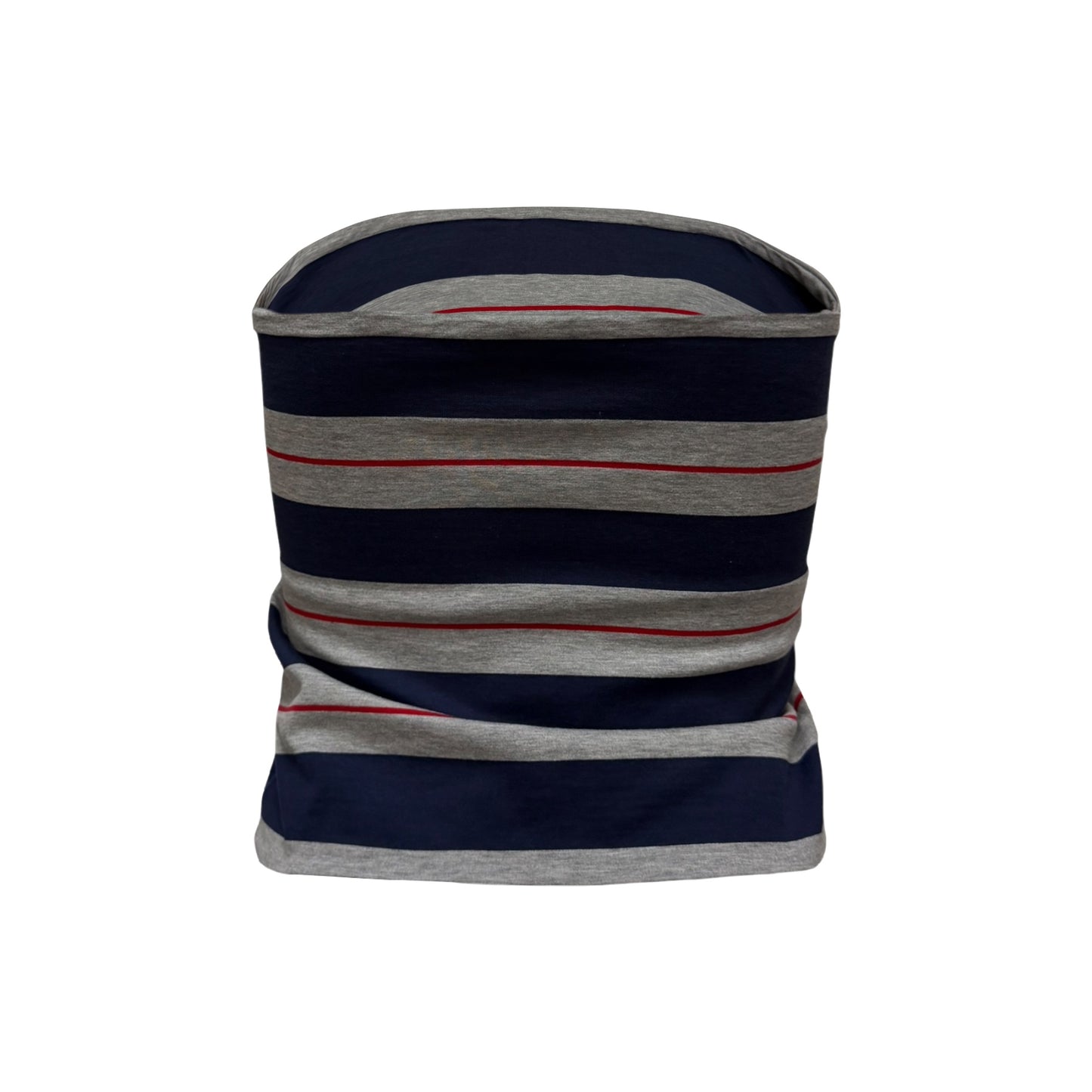MIU MIU Fall 2025 Striped Logo-Patch Tube Top