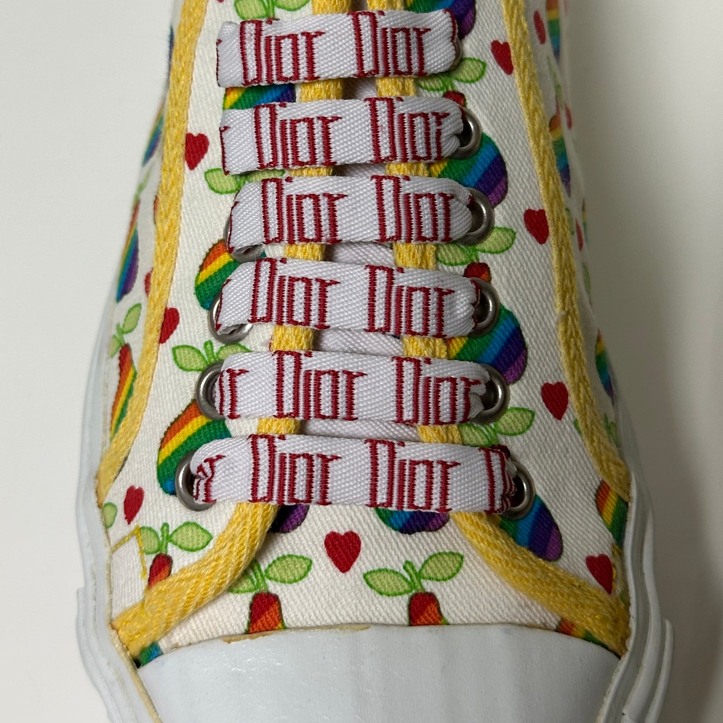 CHRISTIAN DIOR Spring Summer 2002 Pear Print Canvas Mule Sneakers
