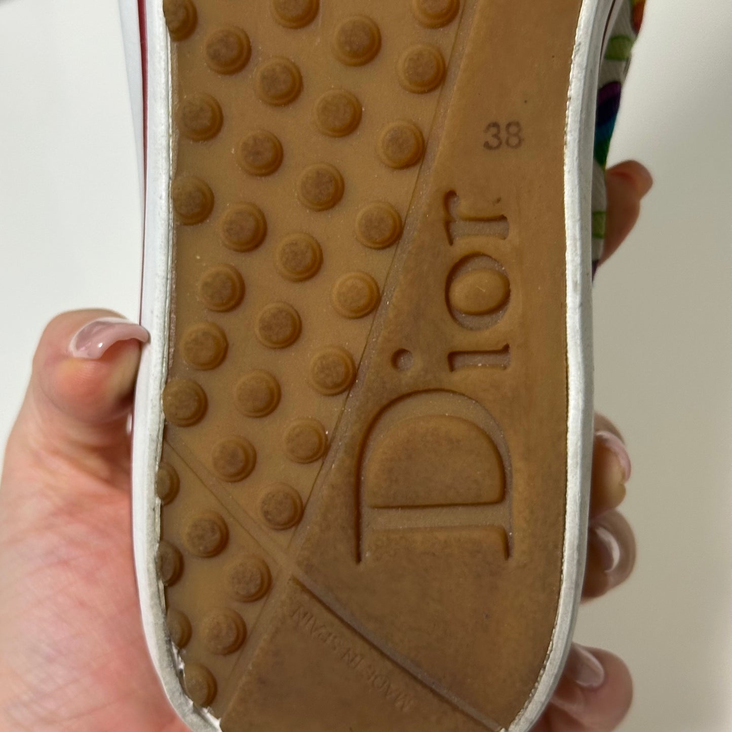 CHRISTIAN DIOR Spring Summer 2002 Pear Print Canvas Mule Sneakers