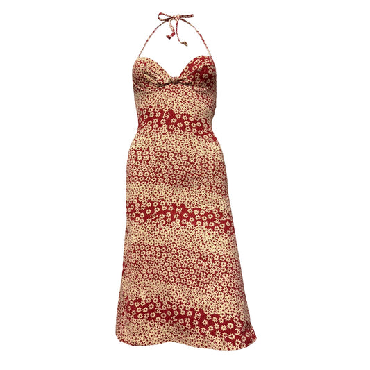 CHANEL Spring 2003 Floral Halter Midi Dress