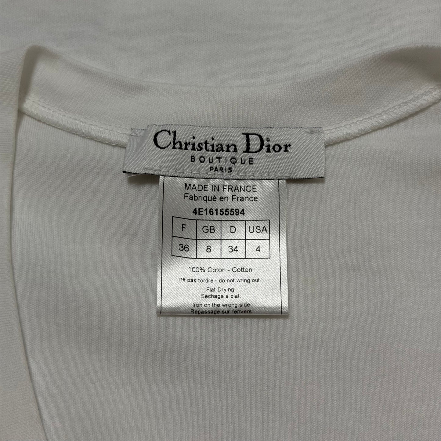 CHRISTIAN DIOR Spring 2004 Gitane Tatoo Print T-Shirt with Earrings Detail