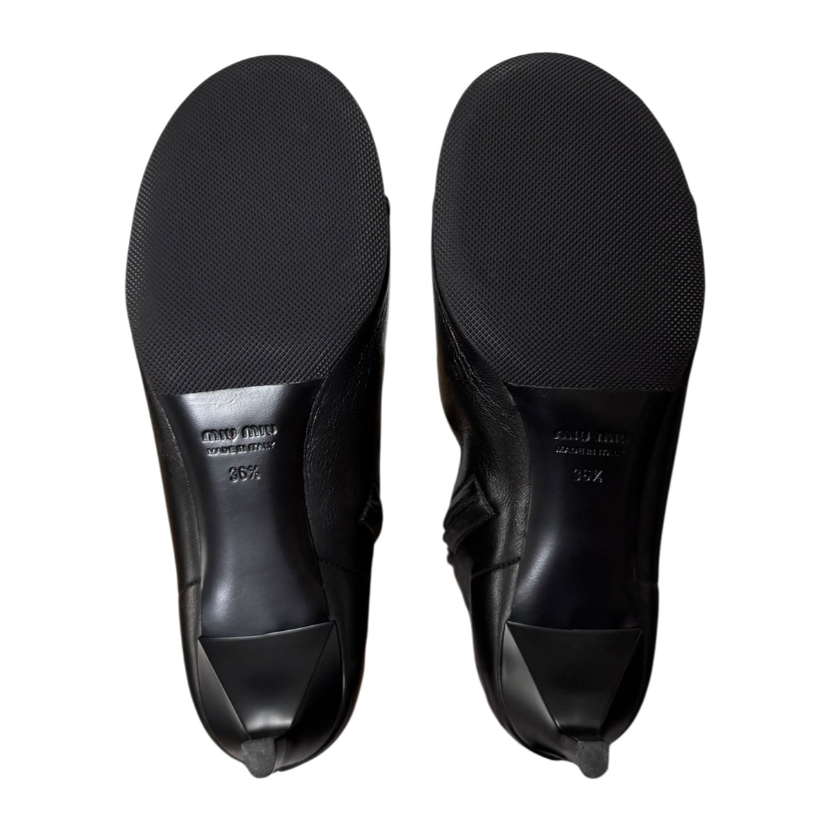 MIU MIU Spring 2023 Peep-Toe Stretch Leather Boots