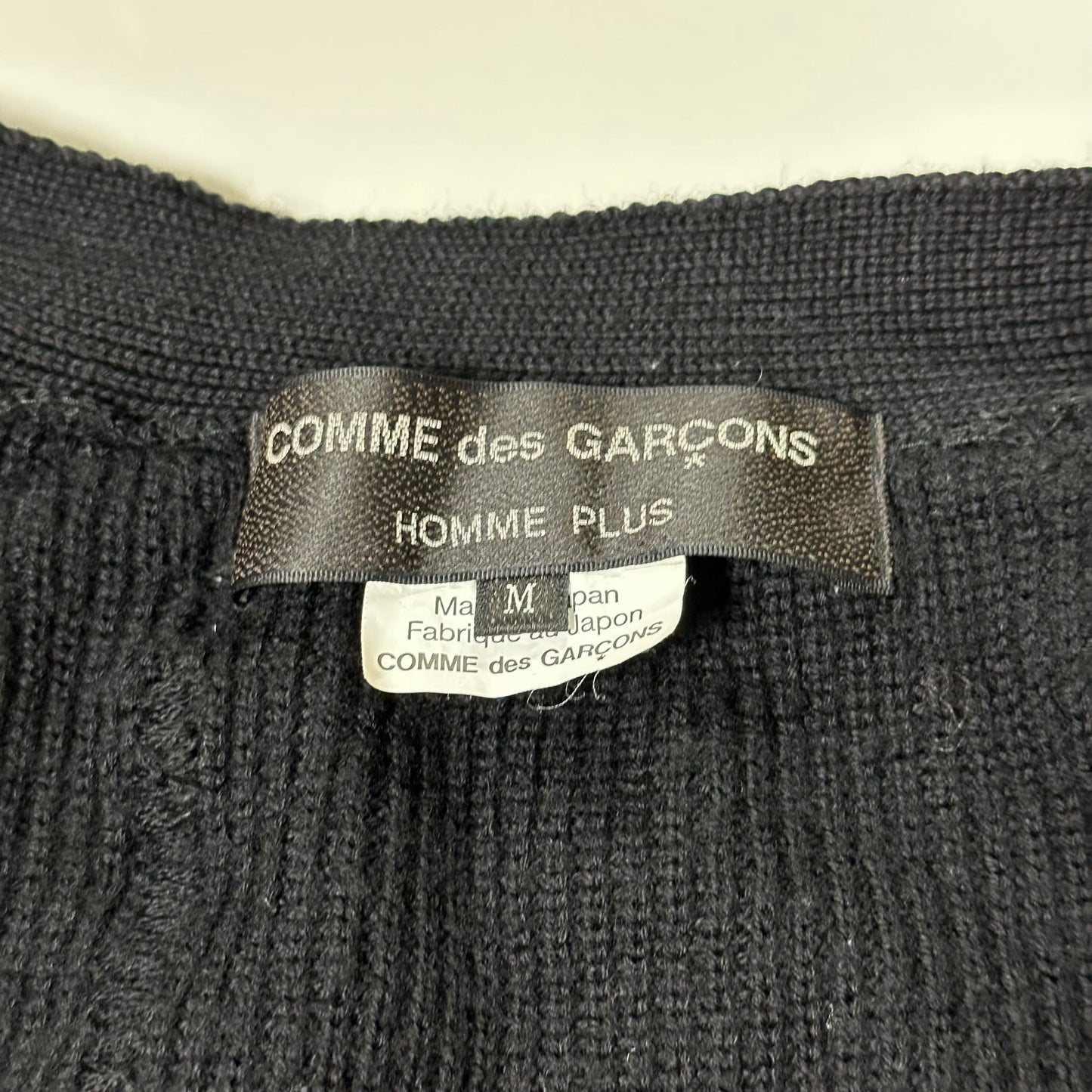 COMME DES GARÇONS HOMME PLUS Asymmetric Distressed Knit Cardigan