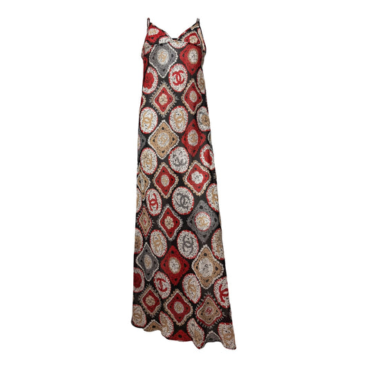 CHANEL Sport Spring 2009 Patchwork Print Cotton Maxi Dress