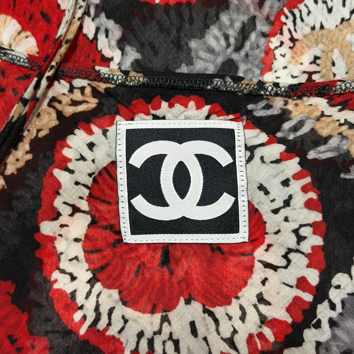 CHANEL Sport Spring 2009 Patchwork Print Cotton Maxi Dress