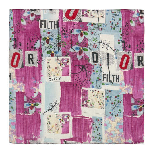 CHRISTIAN DIOR Spring Summer 2003 "FILTH" Print Cotton Scarf