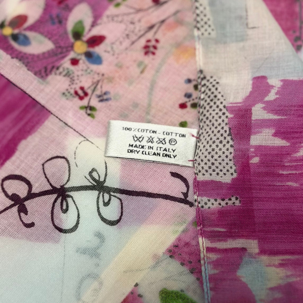 CHRISTIAN DIOR Spring Summer 2003 "FILTH" Print Cotton Scarf